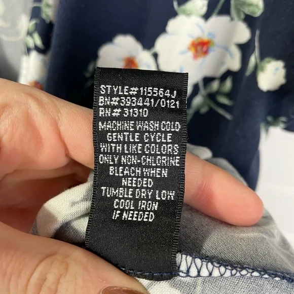 BCX Blue Floral Dress Large Women’s - Picture 2 of 8